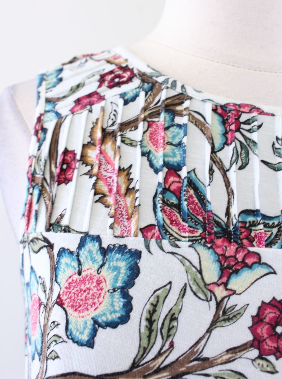J Jill Womens Multi Color Floral Print Knit Sleeveless Shift Dress Size PS SP