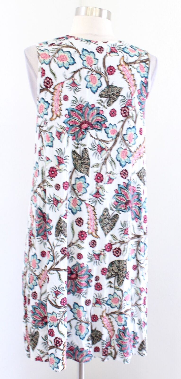 J Jill Womens Multi Color Floral Print Knit Sleeveless Shift Dress Size PS SP