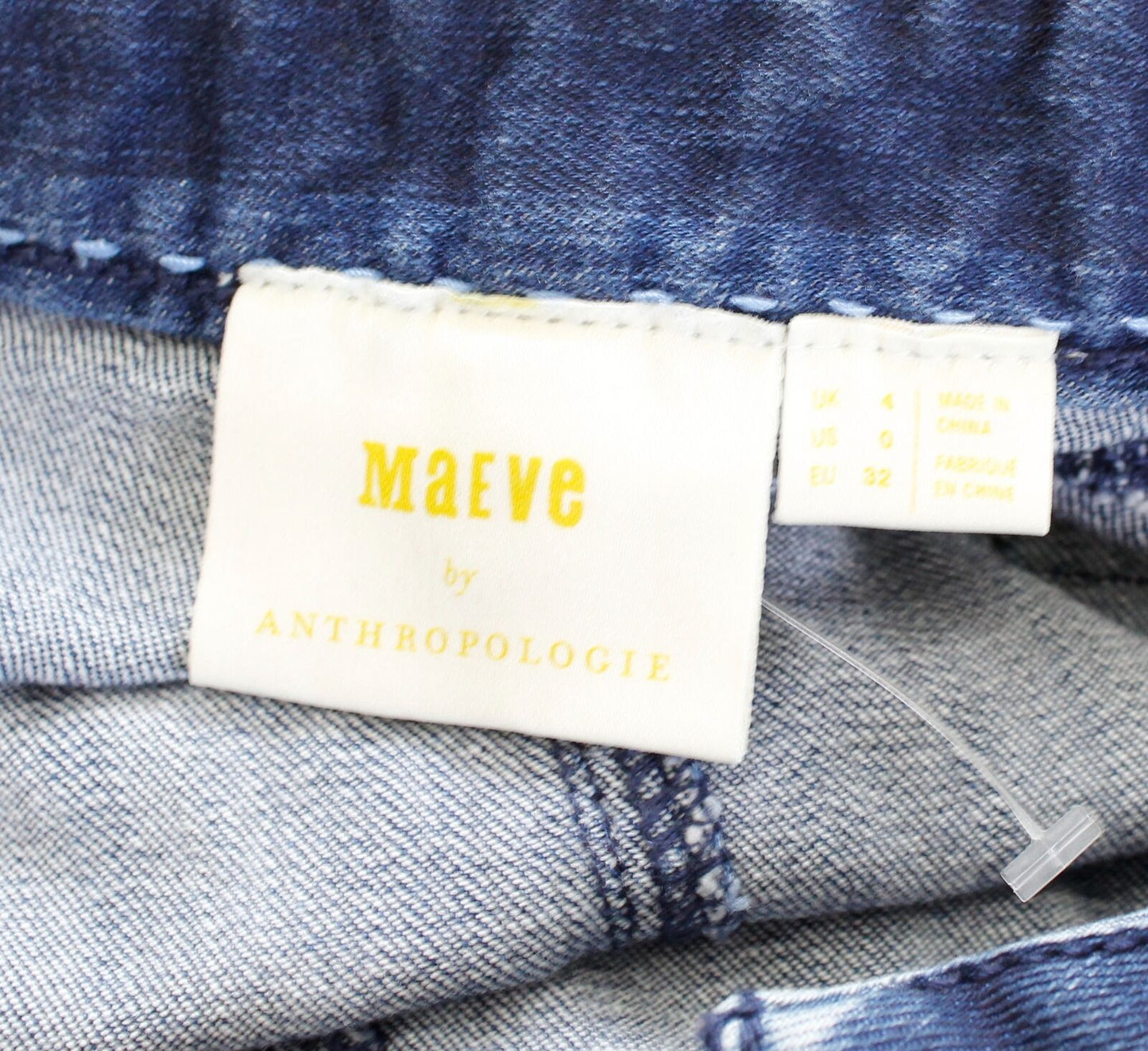 Maeve Anthropologie Denim Jean Striped Pencil Skirt Button Fly Size 0