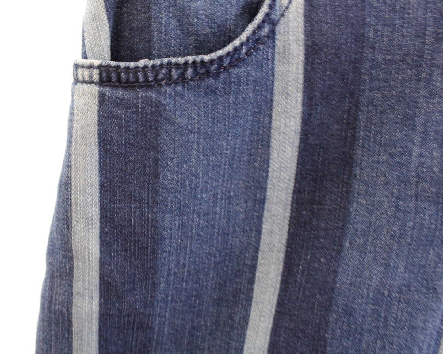 Maeve Anthropologie Denim Jean Striped Pencil Skirt Button Fly Size 0