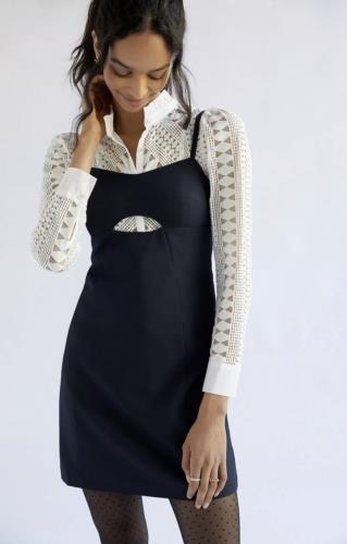 NWT Mare Mare x Anthropologie Navy Blue Cutout Shift Mini Dress Size PL LP