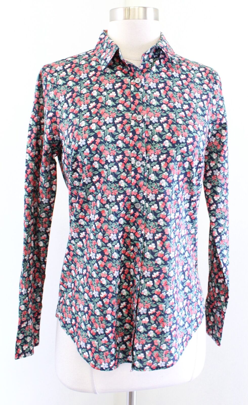 J Crew Liberty London Slim Perfect Shirt in Sarah Floral 0 Button Front Blouse Long sleeve
