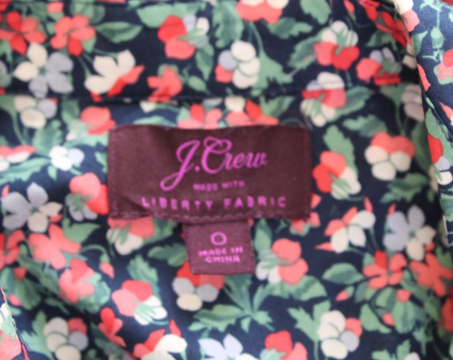 J Crew Liberty London Slim Perfect Shirt in Sarah Floral 0 Button Front Blouse Long sleeve