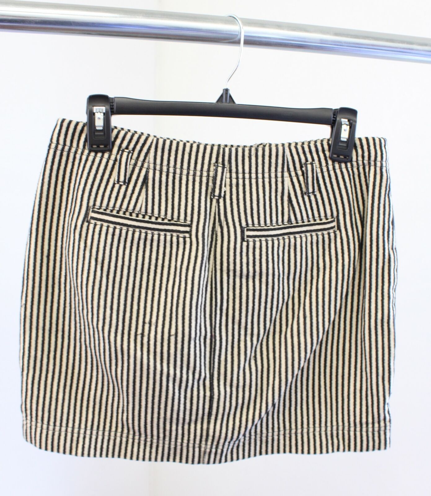 Madewell Womens Beige Black Ticking Stripe Lace Up Skirt Size 4 Mini