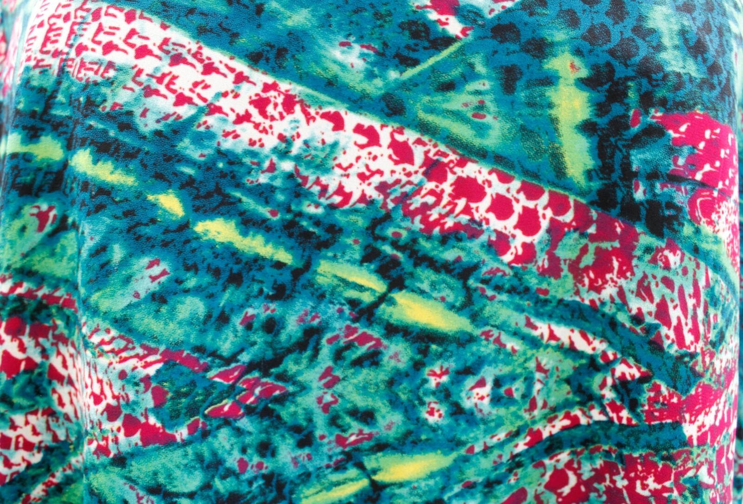 Buddy Love Paris Abstract Print Swing Mini Tunic Dress Size L Green Blue Pink