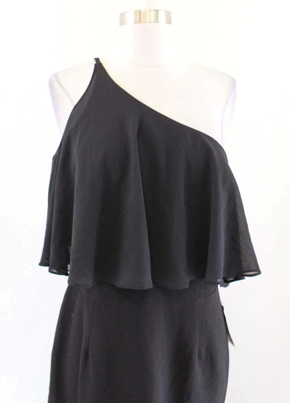 NWT Dress the Population Sabrina Black One Shoulder Ruffle Cocktail Dress Sz XL
