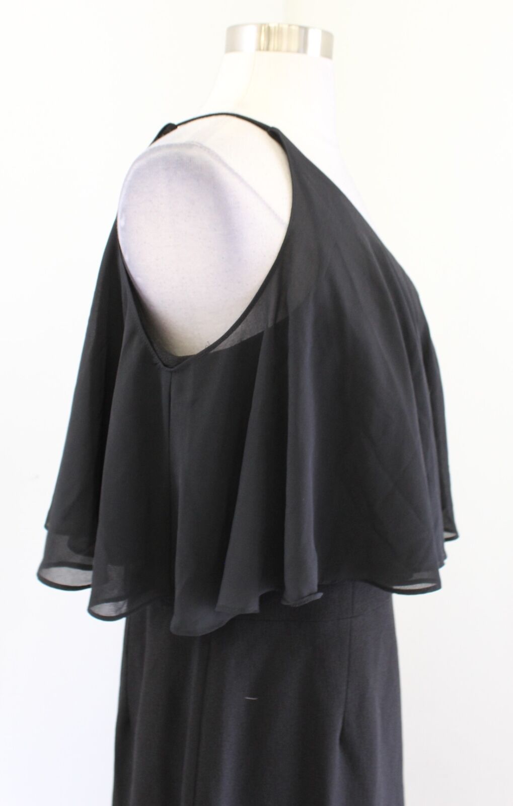 NWT Dress the Population Sabrina Black One Shoulder Ruffle Cocktail Dress Sz XL