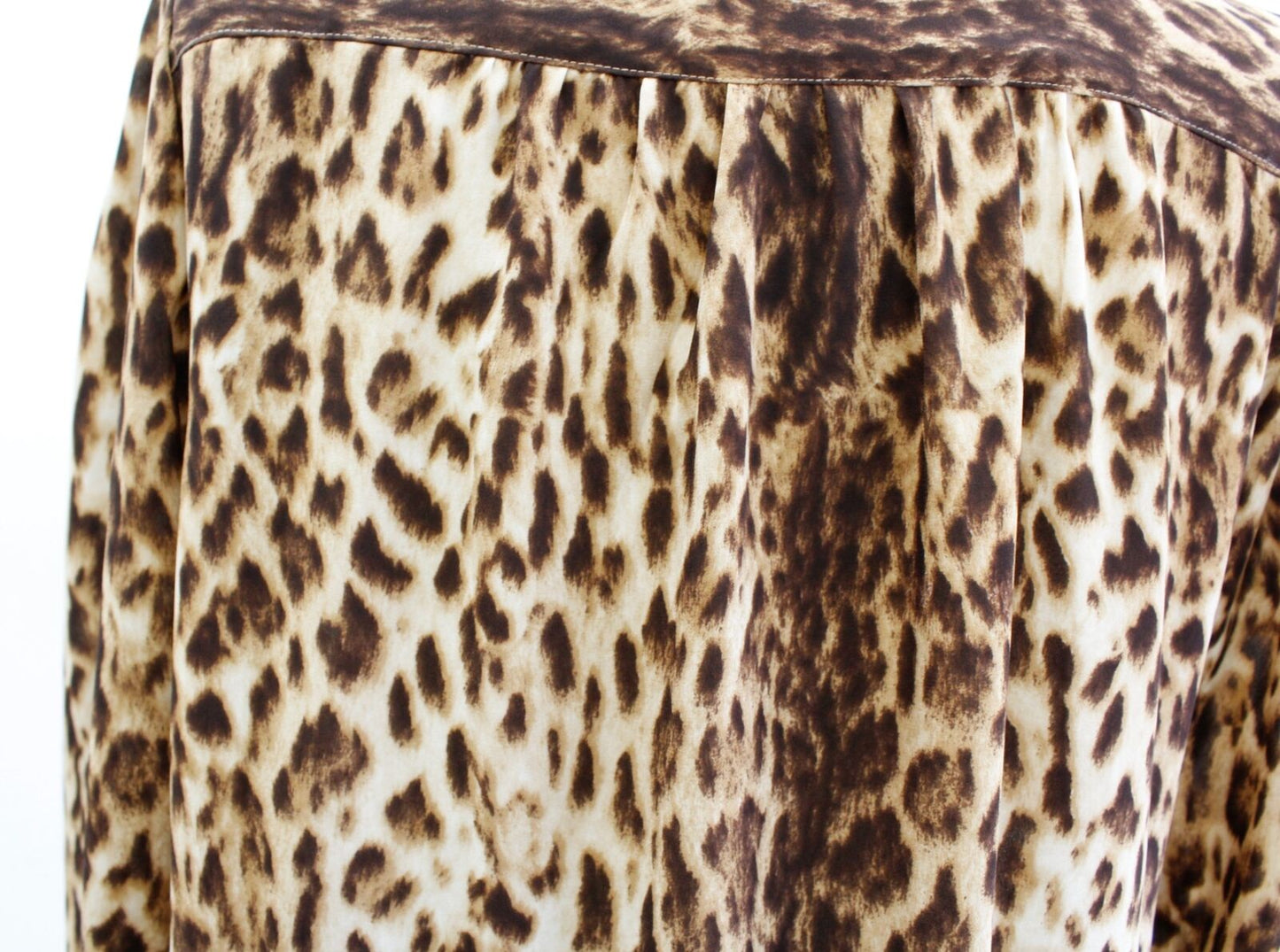 J Crew Womens Leopard Print Button Front Tie Neck Top Blouse Size XS Brown