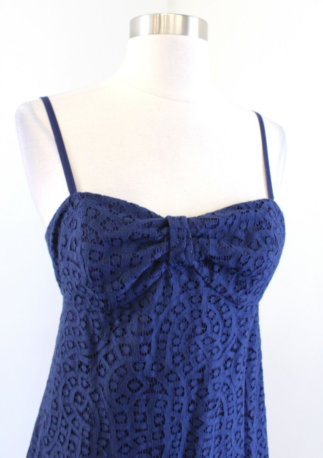 Lilly Pulitzer Karina True Navy Blue Paisley Lace Mini Dress Size 0