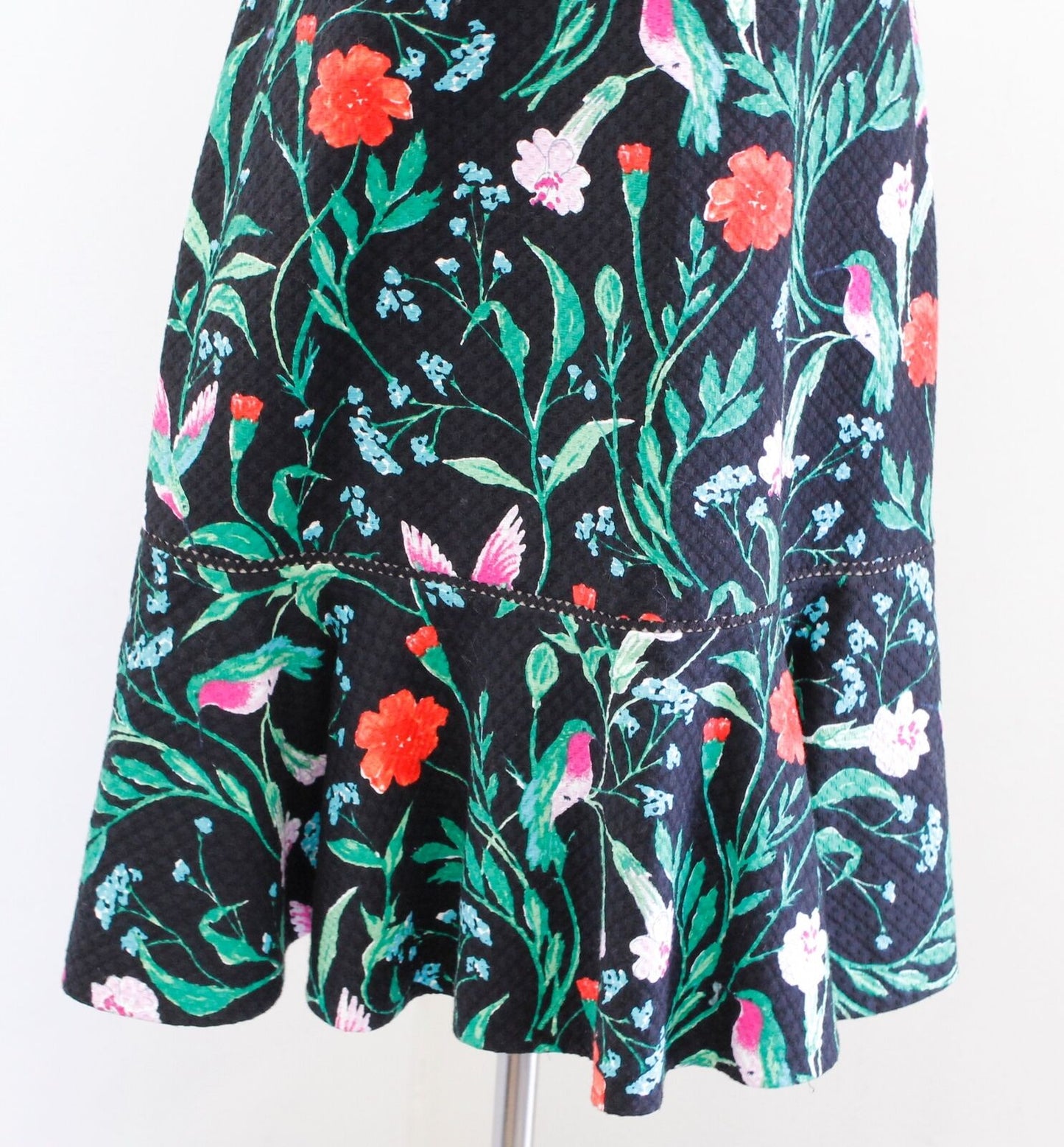 NWT Kate Spade Jardin Tile Floral Hummingbird Print Sheath Dress Black Size 4