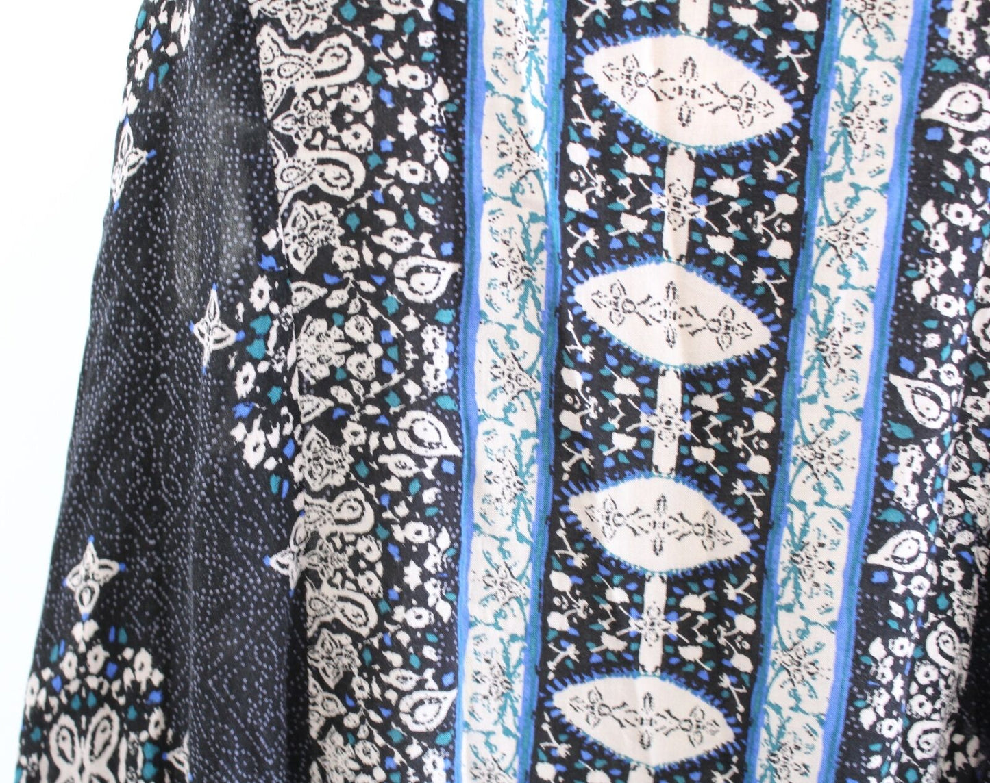 Free People Into You Black Blue Geometric Asymmetrical Slip Mini Dress Size XS