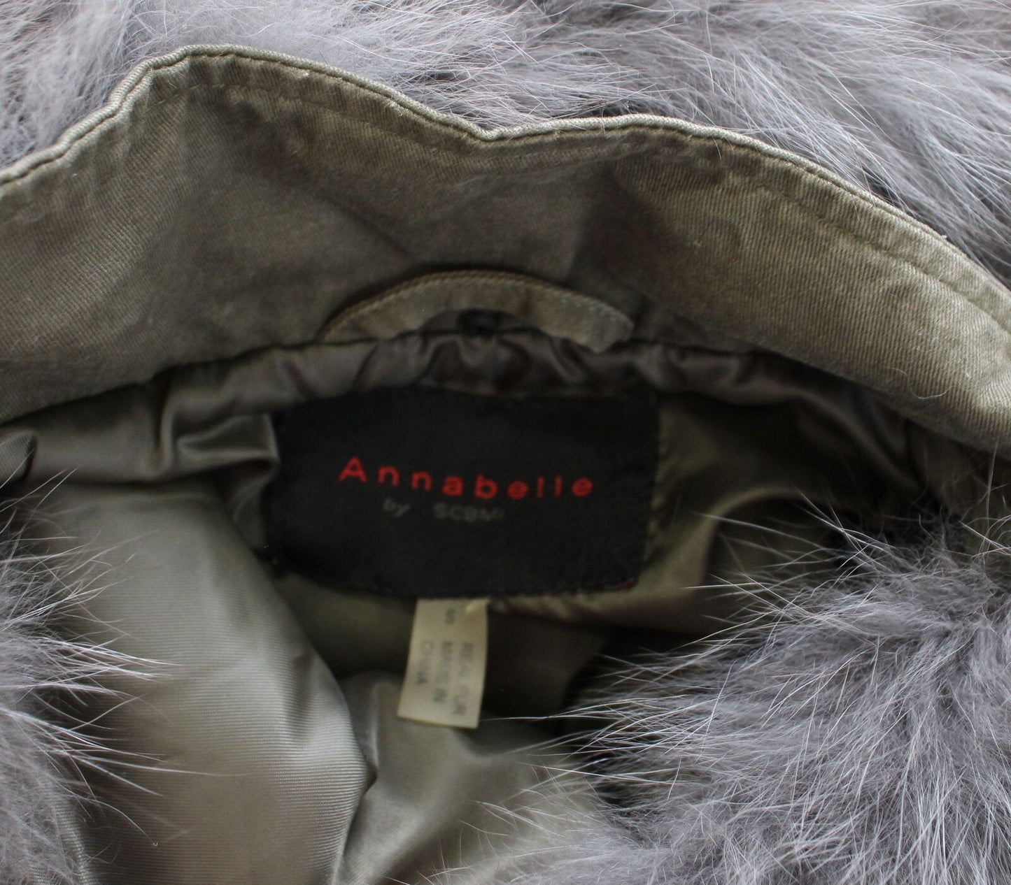 Annabelle by Scbmi Green Fox Fur Lined Colorful Fur Hood Utility Vest Size S