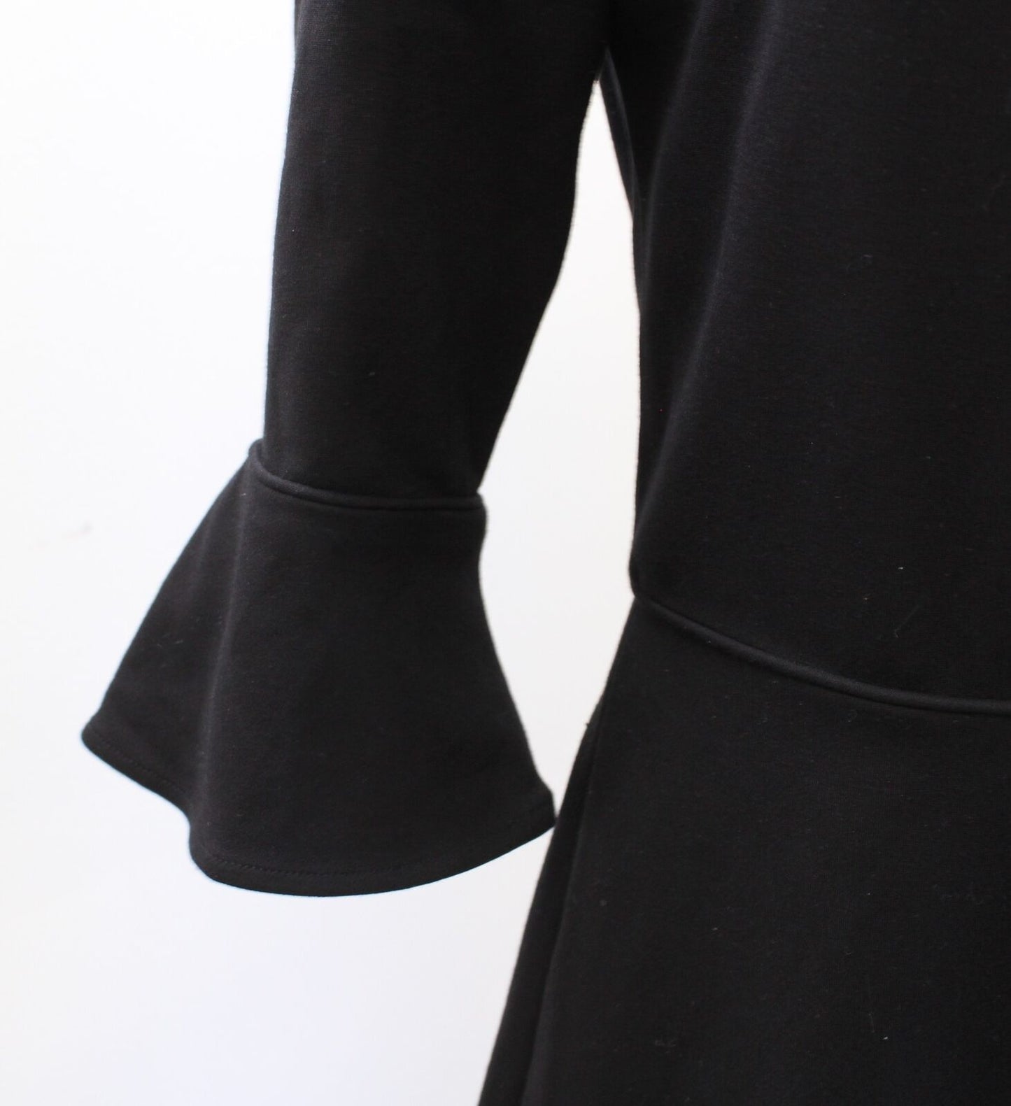 J Crew Womens Solid Black Ponte Knit Bell Sleeve Sheath Dress Size 4 Career