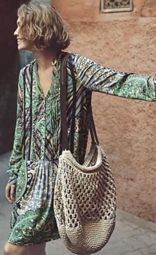Tiny Anthropologie Caviana Geometric Paisley Shift Shirt Dress Size S Green