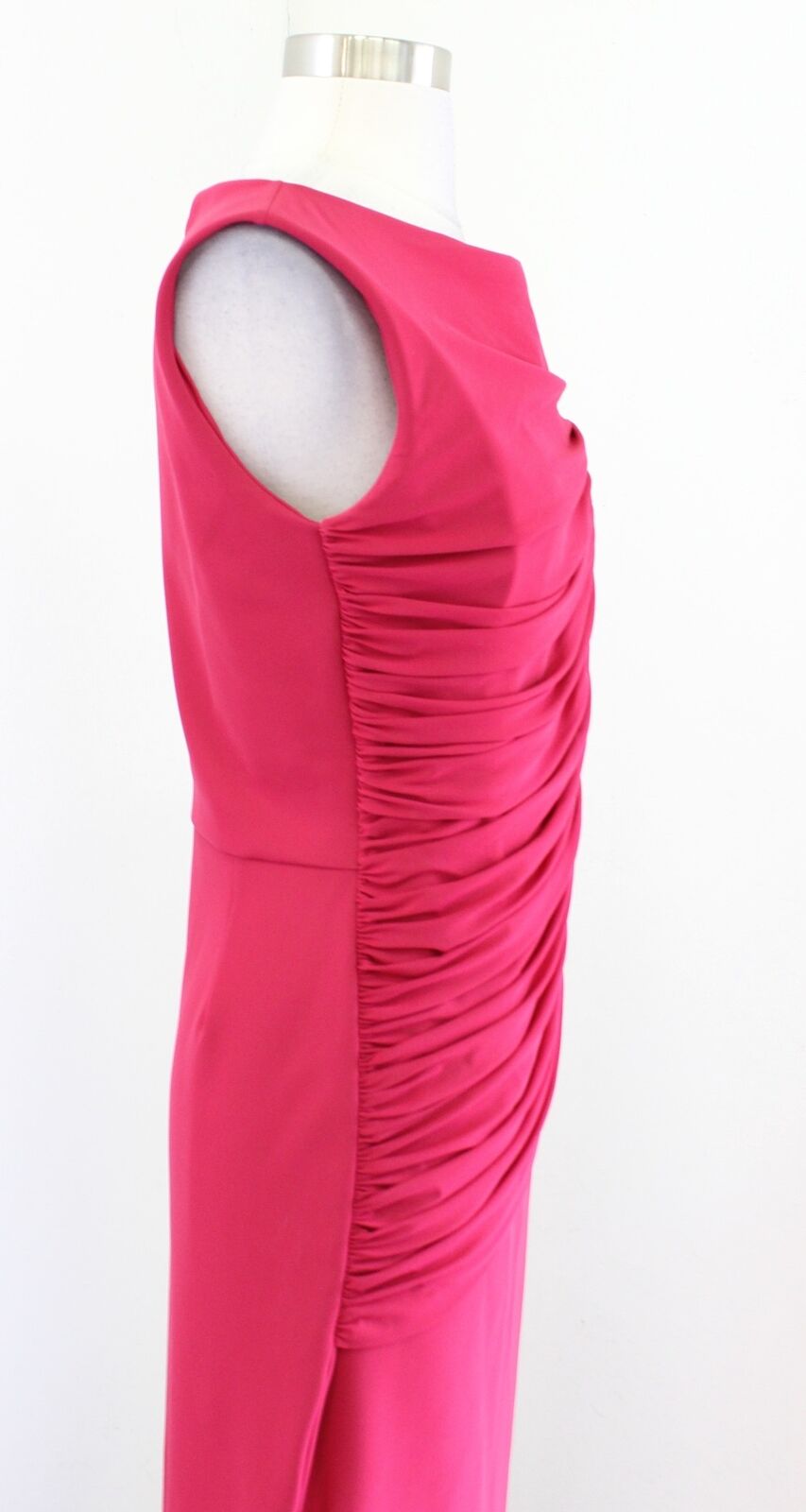 Chiara Boni La Petite Robe Raspbery Ruched Sleeveless Gown Formal Dress Size 46