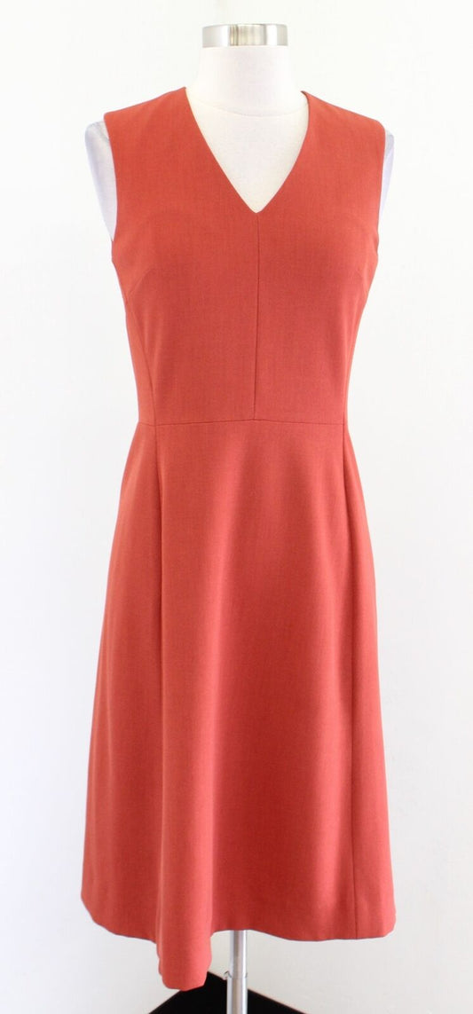 MM Lafleur Womens Annie Burnt Orange Chili Flake V Neck Sheath Dress Size 4