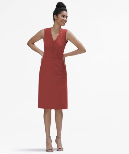 MM Lafleur Womens Annie Burnt Orange Chili Flake V Neck Sheath Dress Size 4