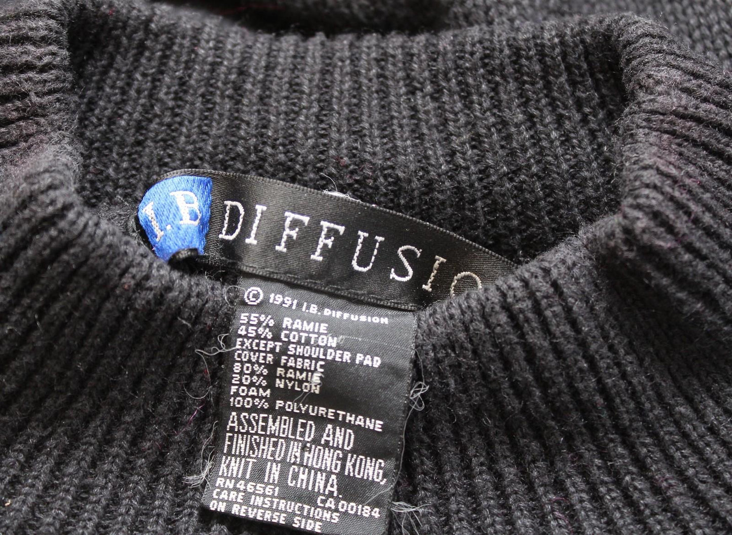 Vtg 90s Black Colorful Abstract Mock Neck Sweater Size S Retro Funky Weird