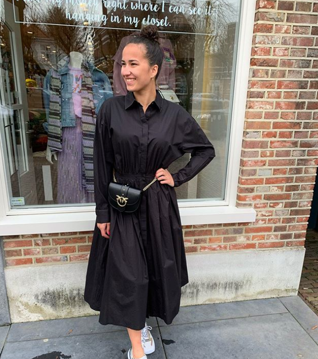 Mes Demoiselles Paris Black Fit and Flare A Line Midi Shirt Dress Size 36