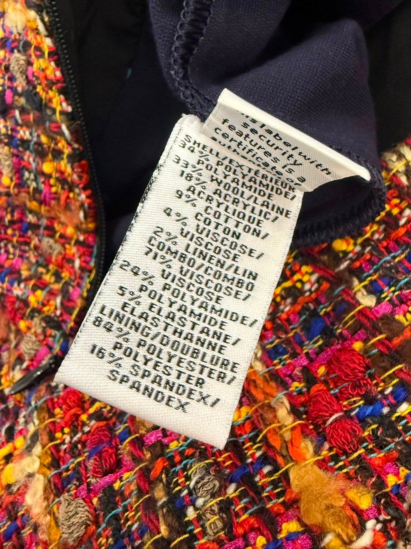 Diane Von Furstenberg Jacey Colorful Rainbow Confetti Tweed Sheath Dress Size 4