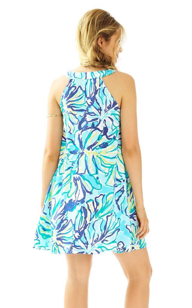 Lilly Pulitzer Achelle Pool Blue Stay Cool Swing Dress Size XXS 2XS Shift