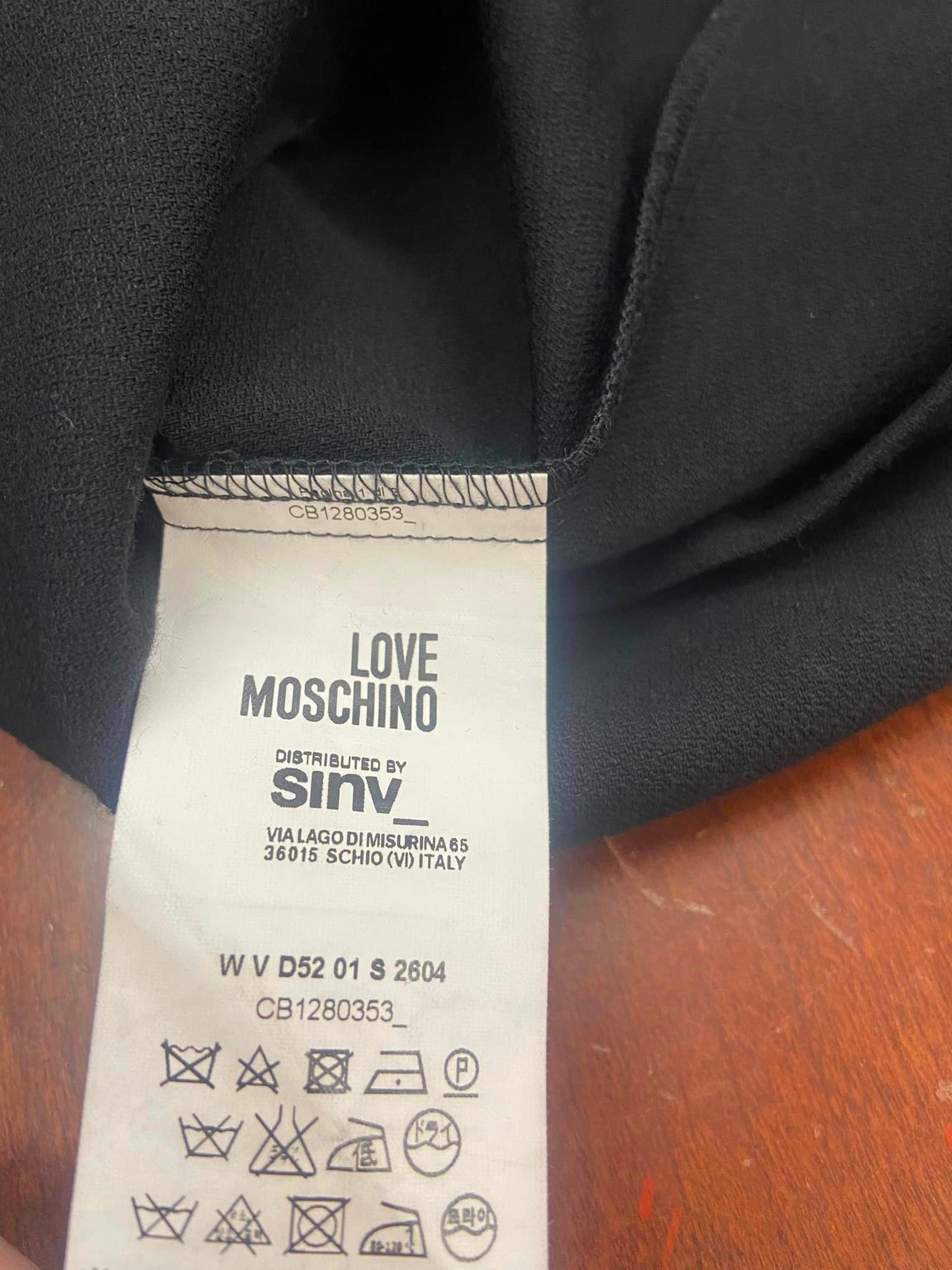 Love Moschino Black Gold Studded Bow Belt Short Sleeve Dress Wool Size US 8