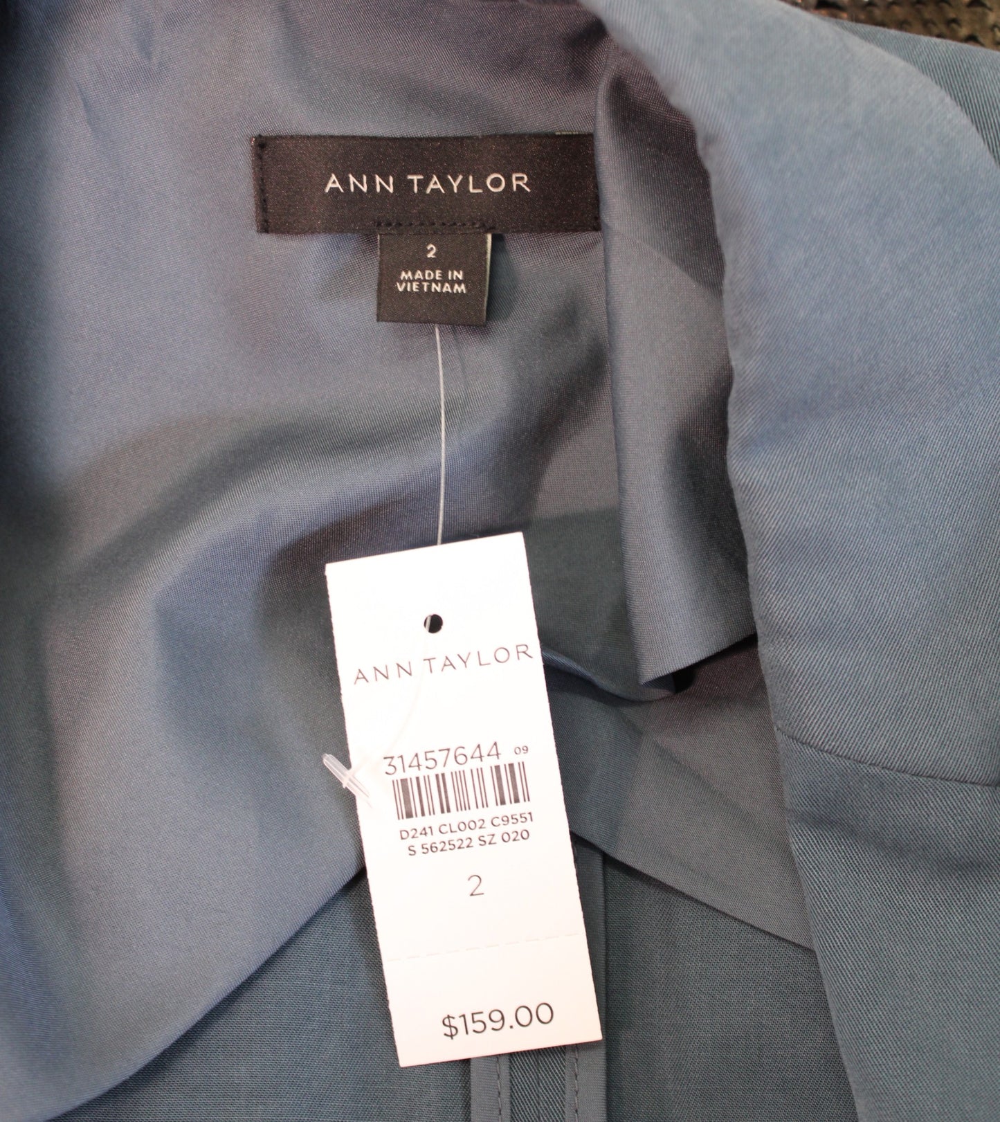 NWT $159 Ann Taylor Relaxed Boyfriend Style Blazer Jacket Size 2 Teal Blue