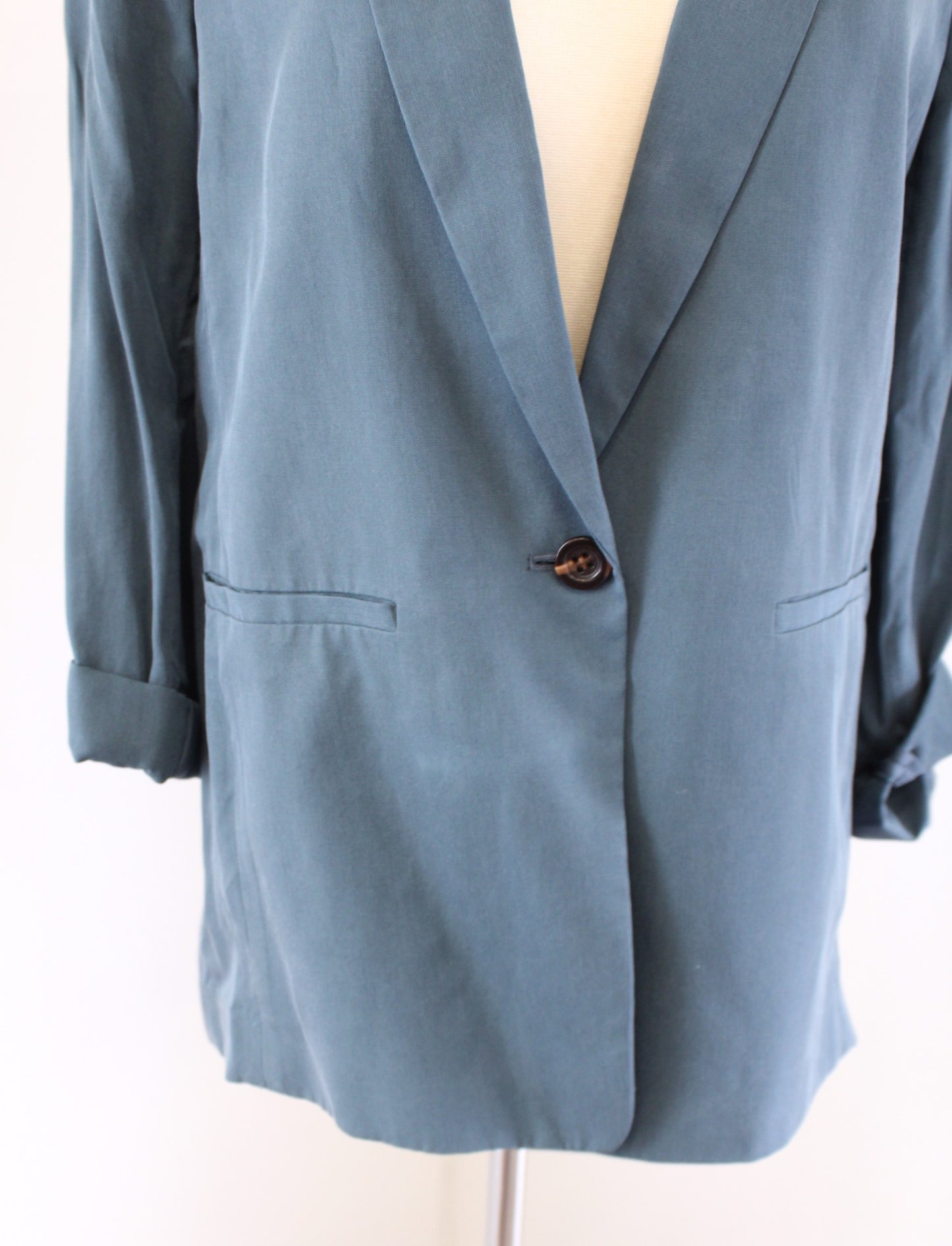 NWT $159 Ann Taylor Relaxed Boyfriend Style Blazer Jacket Size 2 Teal Blue