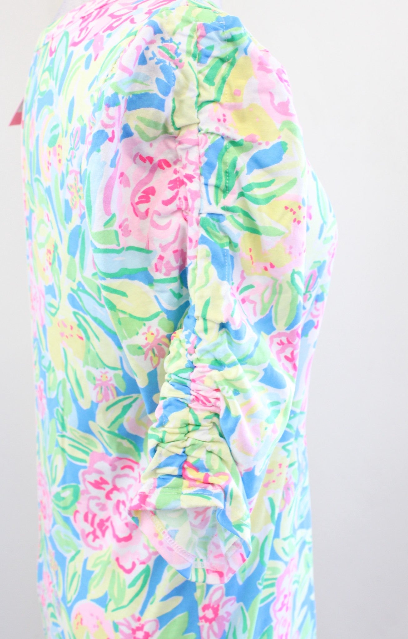 NWT Lilly Pulitzer Belden Grove Garden Floral Print T Shirt Dress Cinch Sleeve S