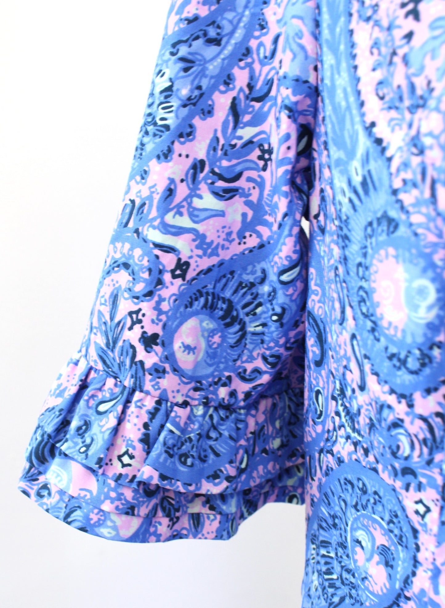 Lilly Pulitzer Fiesta Dress Paisley Print Hello Sunshine Purple Iris Size 8