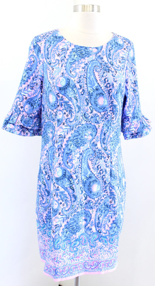 Lilly Pulitzer Fiesta Dress Paisley Print Hello Sunshine Purple Iris Size 8