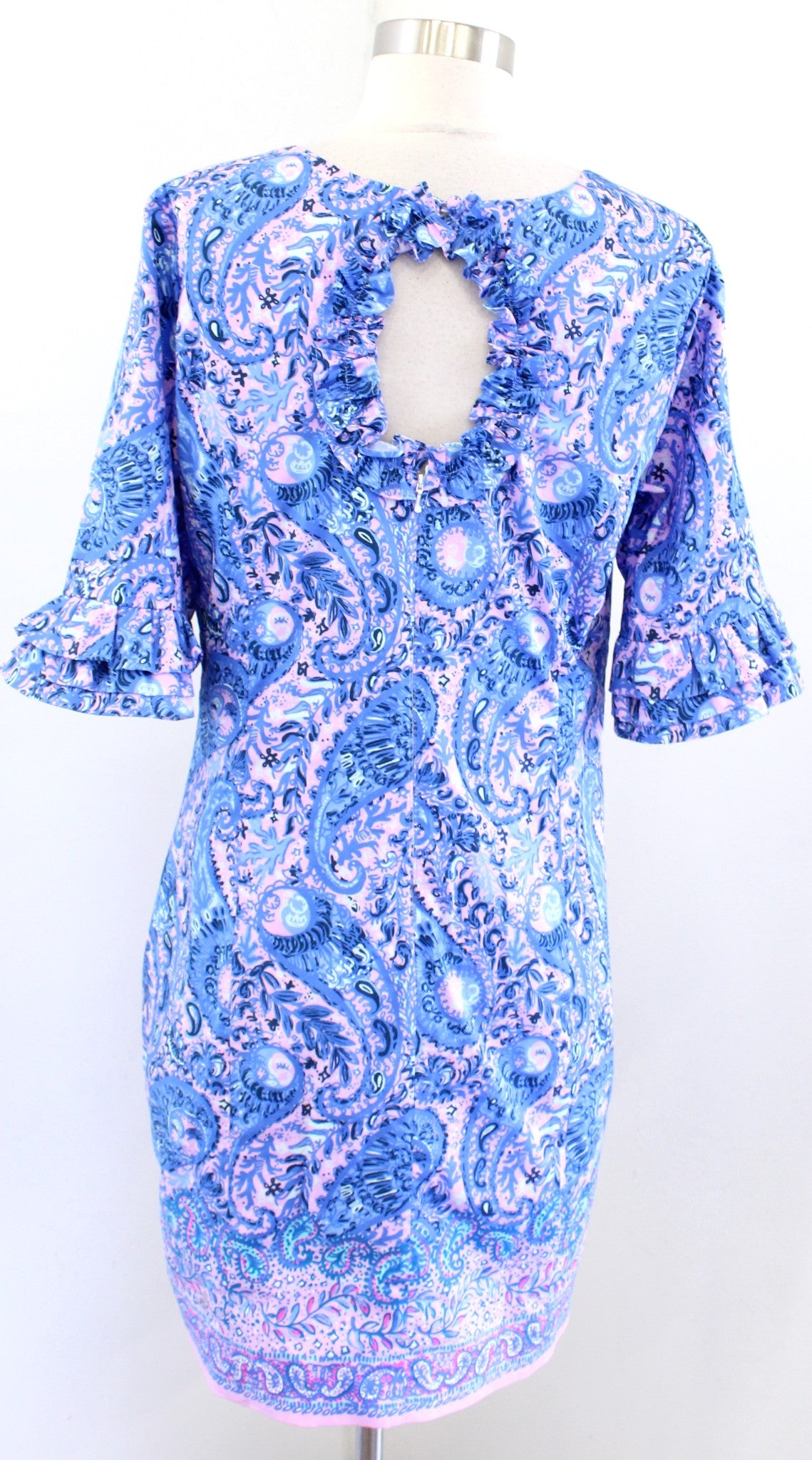 Lilly Pulitzer Fiesta Dress Paisley Print Hello Sunshine Purple Iris Size 8