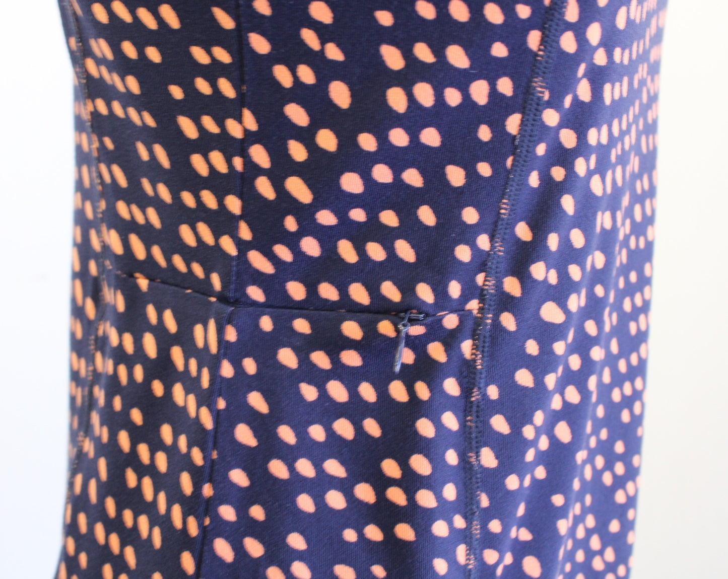Title Nine Buttah Navy Blue Orange Alpha Dot Print Racerback Athletic Dress XS