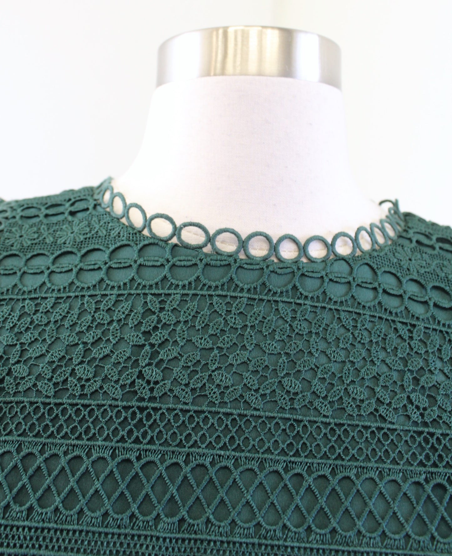 J Crew Womens Evergreen Green Cap Sleeve Ruffle Mixed Lace Sheath Dress Size 6