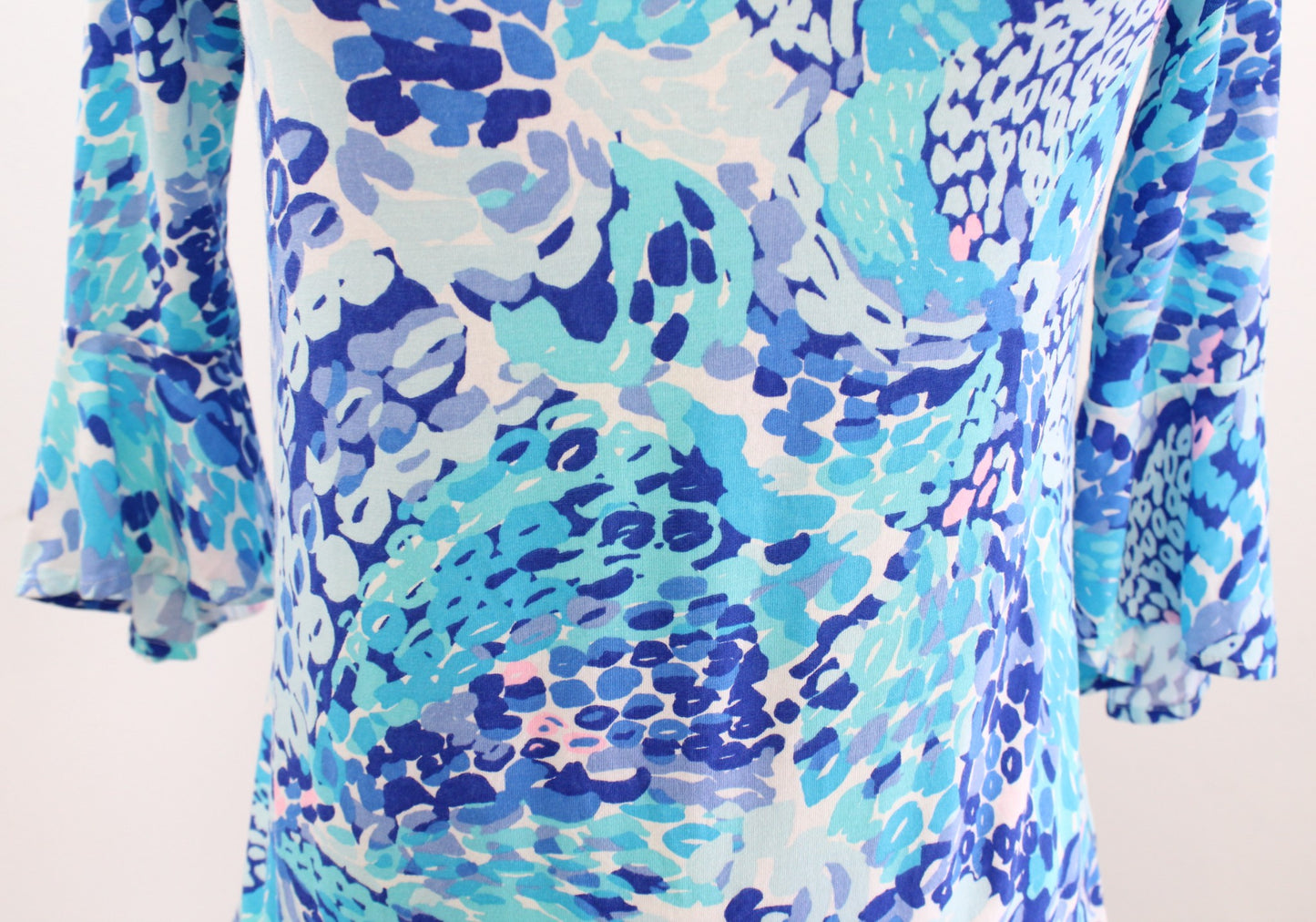 Lilly Pulitzer Fontaine Top Wave After Wave Size XXS 2XS Blue Tee Blouse