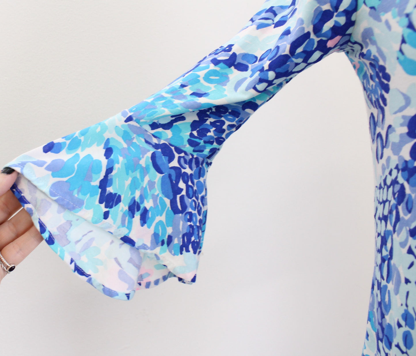 Lilly Pulitzer Fontaine Top Wave After Wave Size XXS 2XS Blue Tee Blouse