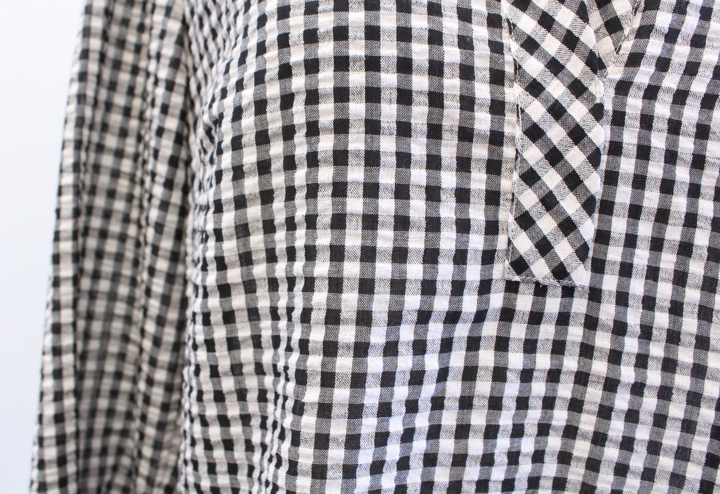 NWT Vineyard Vines Black White Seersucker Gingham Plaid Popover Top Blouse Sz XS