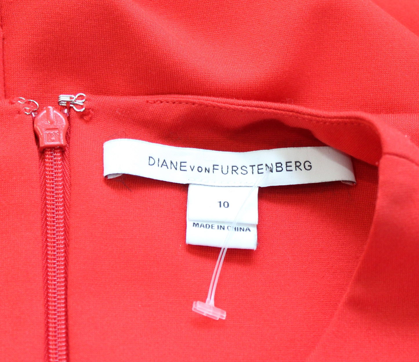 Diane Von Furstenberg Sidra Red Ponte Knit Cutout Neckline Sheath Dress Size 10