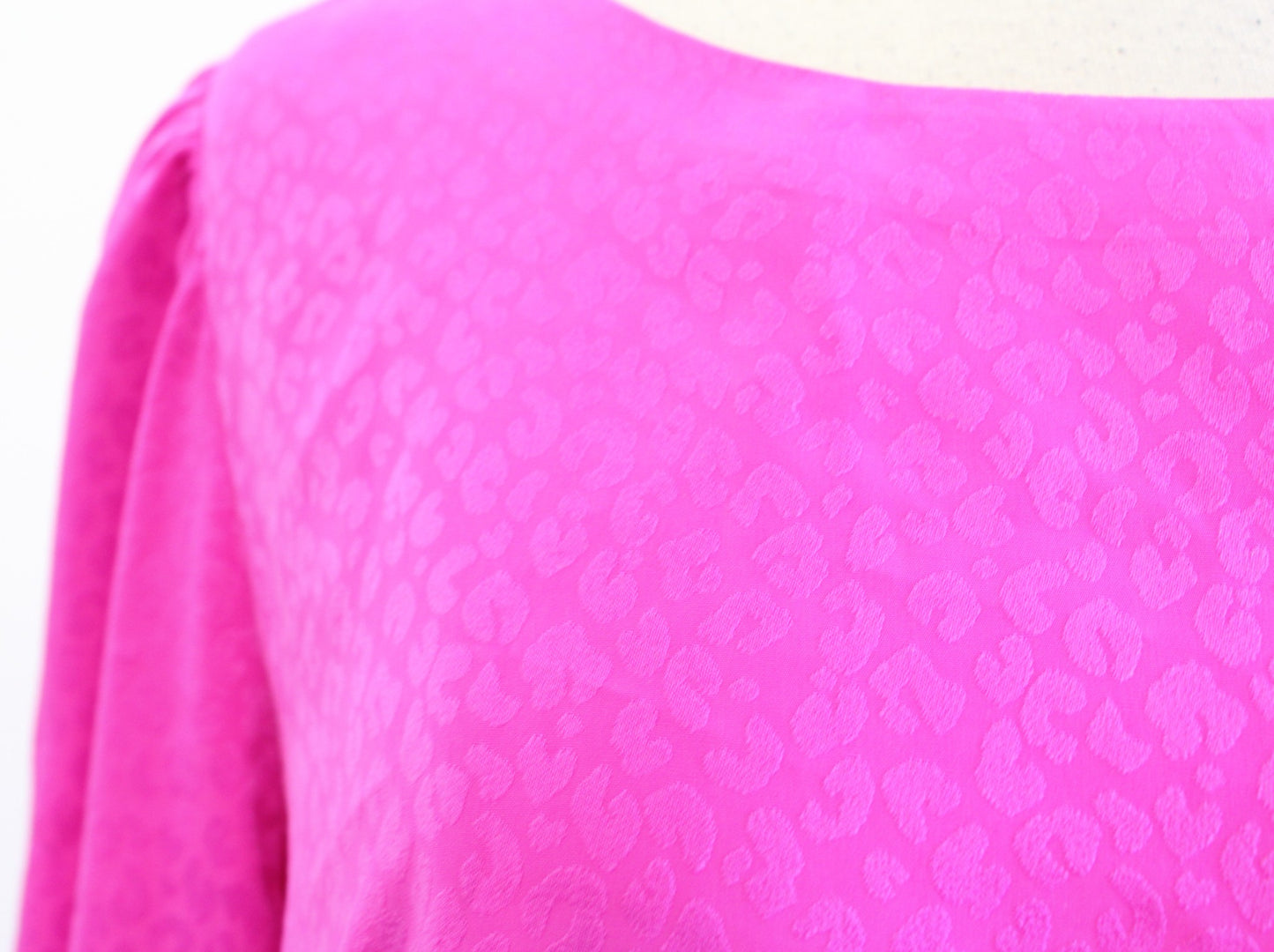 Lilly Pulitzer Lambert Leopard Jacquard Elderberry Pink Blouse Top Size S Long Sleeve