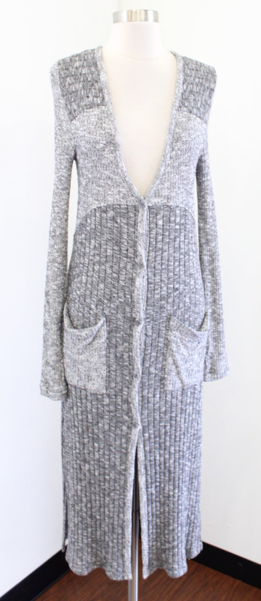 Saturday Sunday Anthropologie Semana Gray Heather Knit Duster Cardigan Sweater S