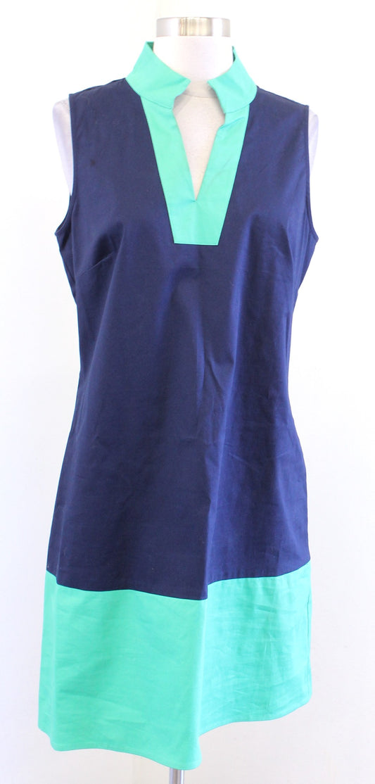 NWT Sail to Sable Womens Navy Blue Kelly Green Color Block Tunic Dress Size M