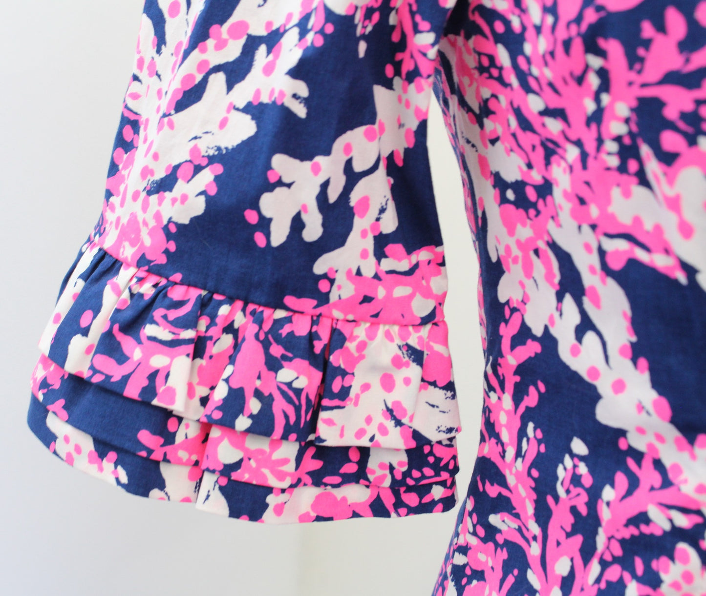 NWT Lilly Pulitzer Fiesta Beyond the Sea Nauti Navy Ruffle Dress Size 0 Pink