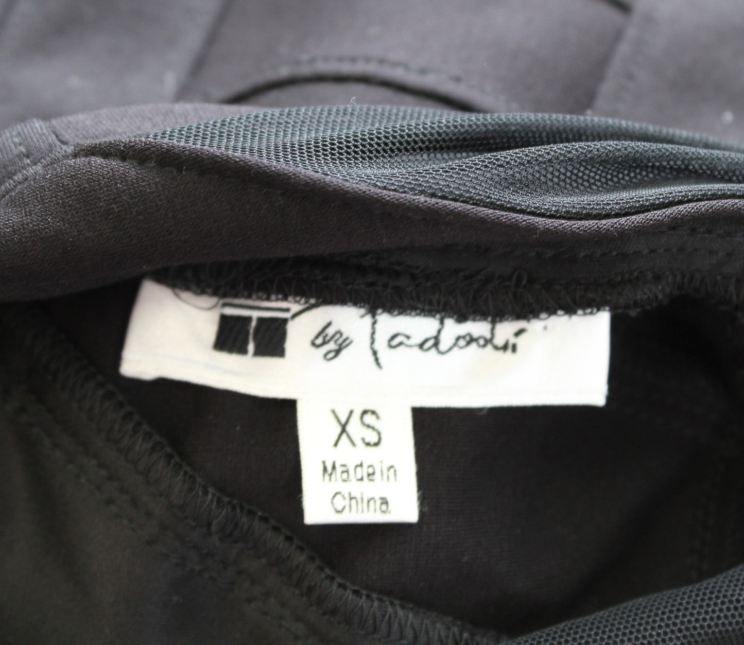 Vtg 90s Tadashi Black Mesh Cutout V Neck Bandage Cocktail Party Dress Size XS