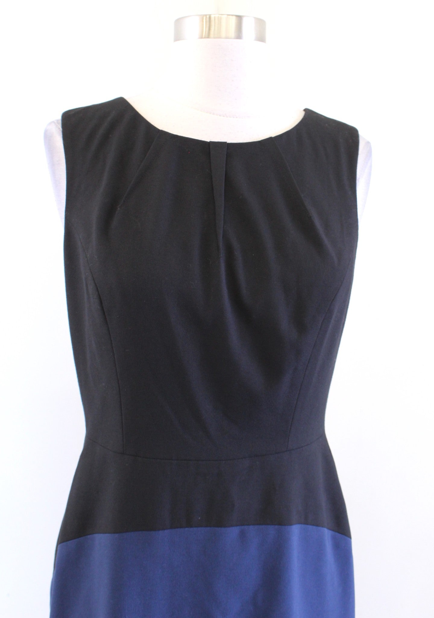 NWT BCBG Max Azria Behati Black Navy Blue Color Block Sheath Dress Size 6