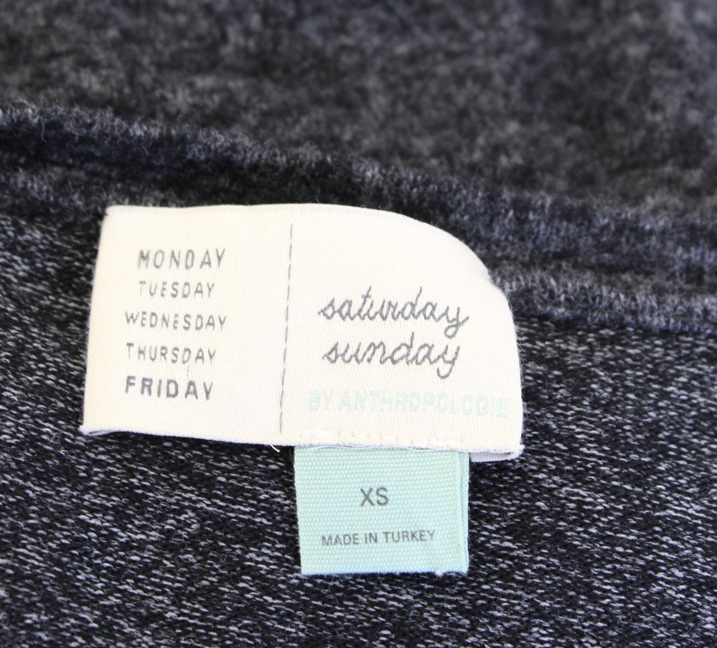 Saturday Sunday Anthropologie Dark Gray Soft Knit Tie Faux Wrap Dress Size XS