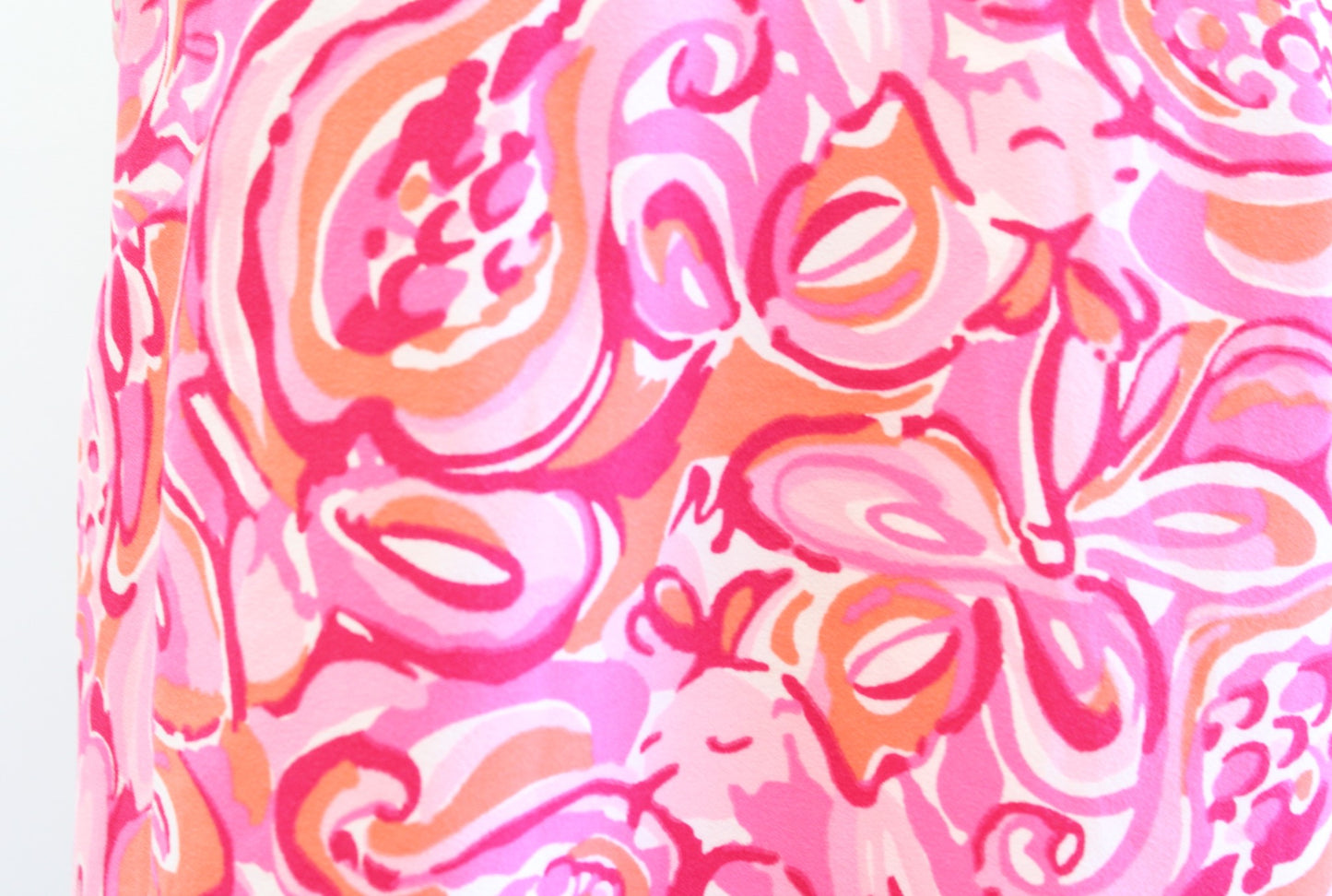 Lilly Pulitzer Calissa Hot Pink Pout Mango Salsa Printed Shift Dress Sz 4 V Neck