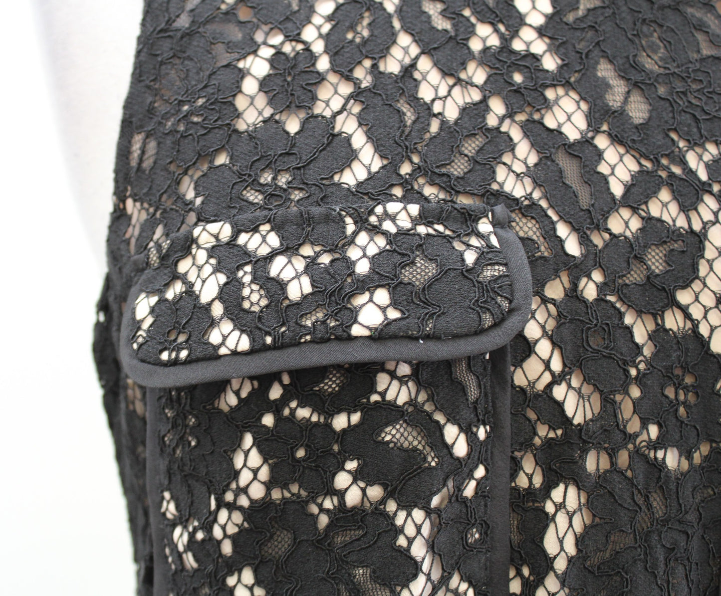 J Crew Black Lace Illusion Collar Pocket Accent Sheath Dress Size 4T 4 Tall