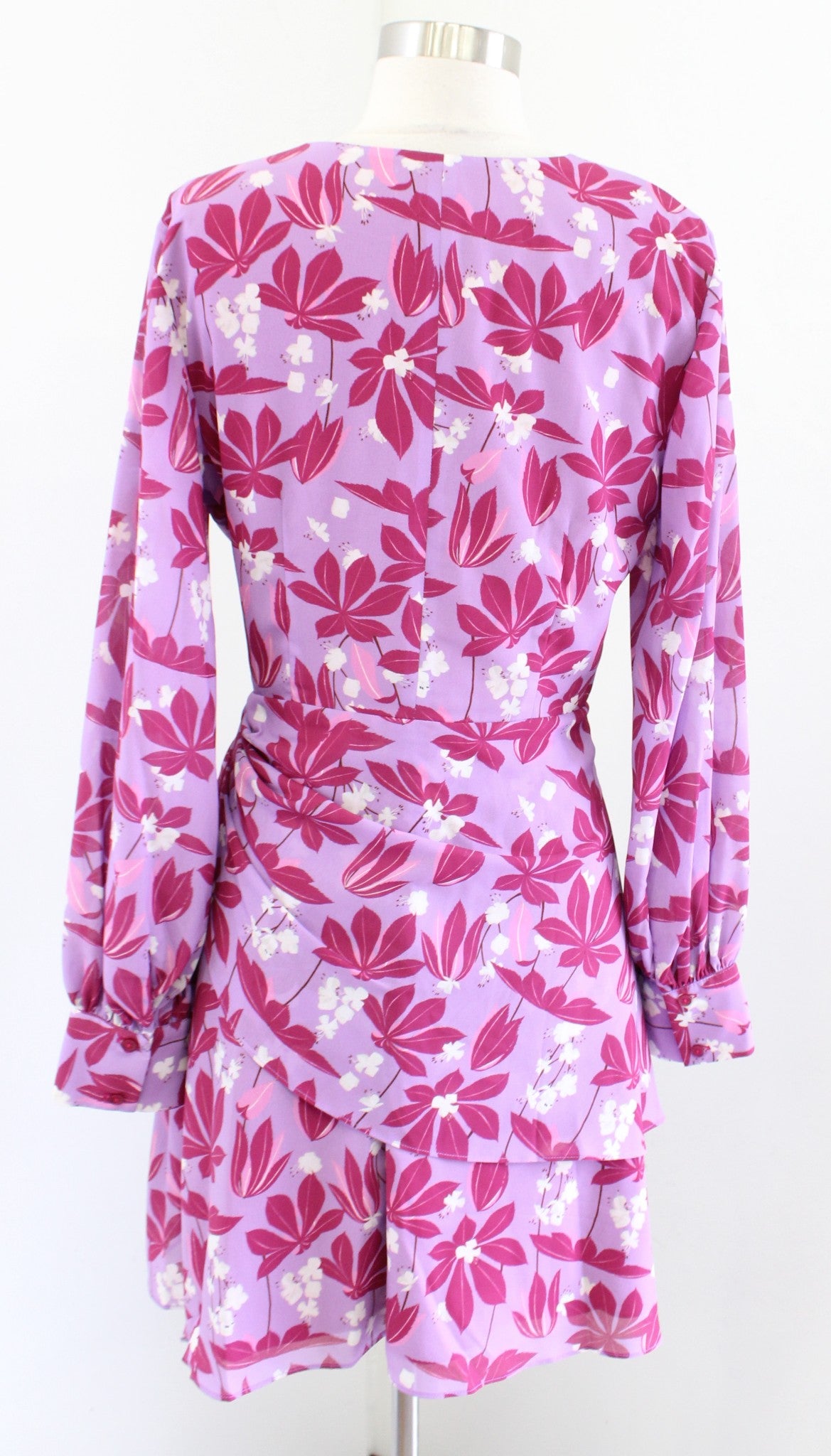 Sachin and Babi x Dillards Pink Purple Floral Print Faux Wrap Dress Size 8