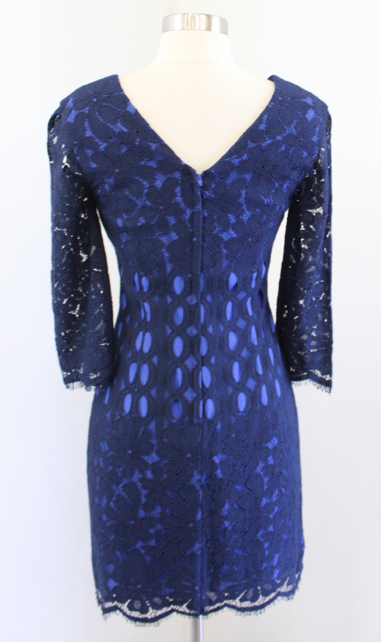 NWT $368 Lilly Pulitzer Macon Whitaker Lace Tunic Dress Size 0 Navy Blue