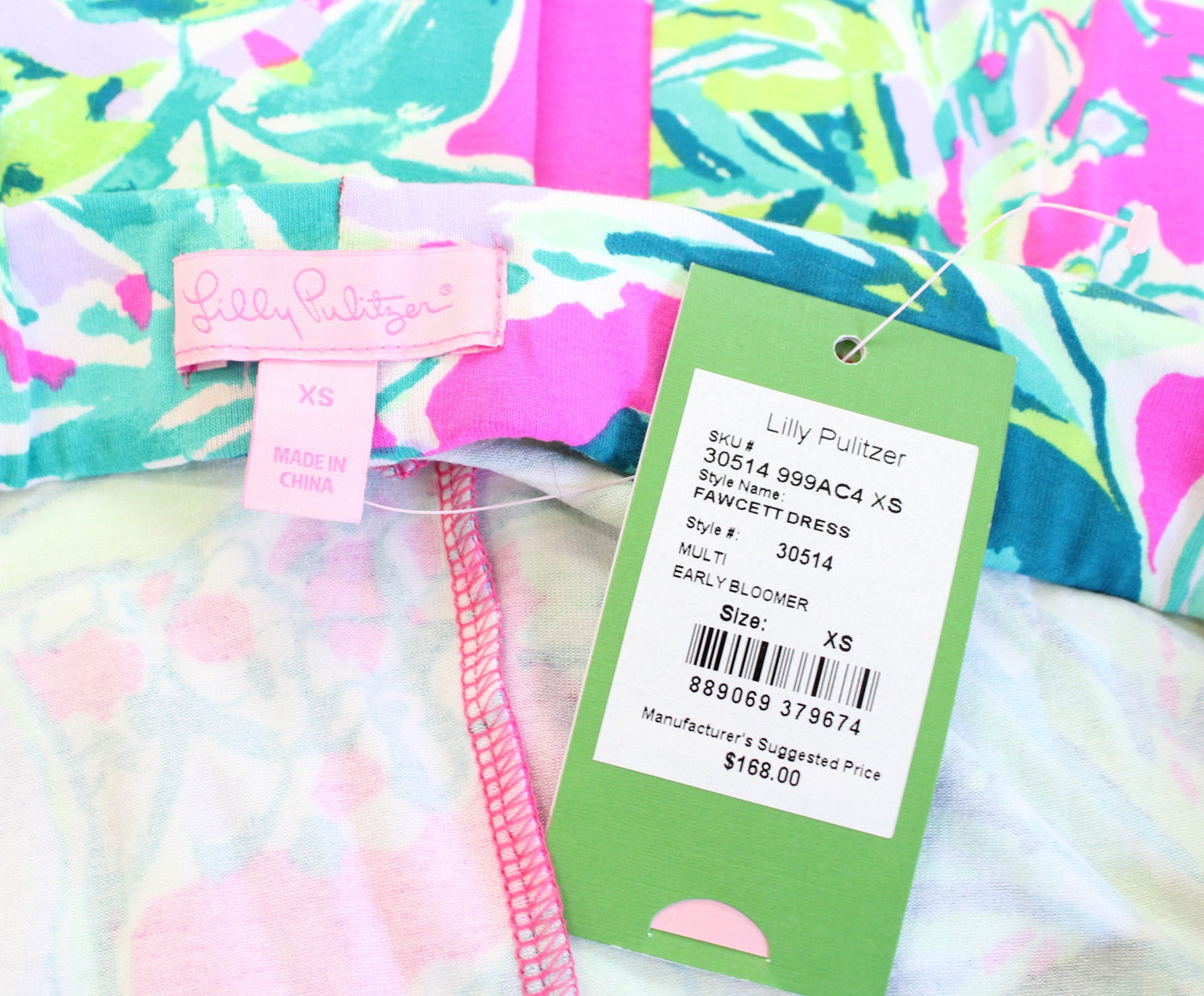 NWT Lilly Pulitzer Fawcett Early Bloomer Floral Off the Shoulder Dress Size XS